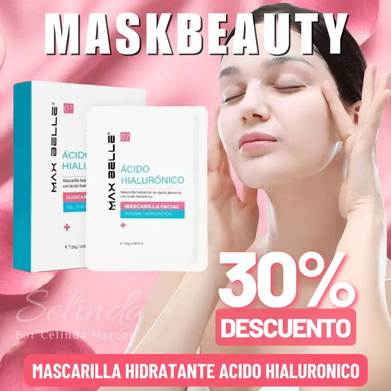 Mascarilla Facial Acido Hialuronico Hidratante - Caja 5 Uni